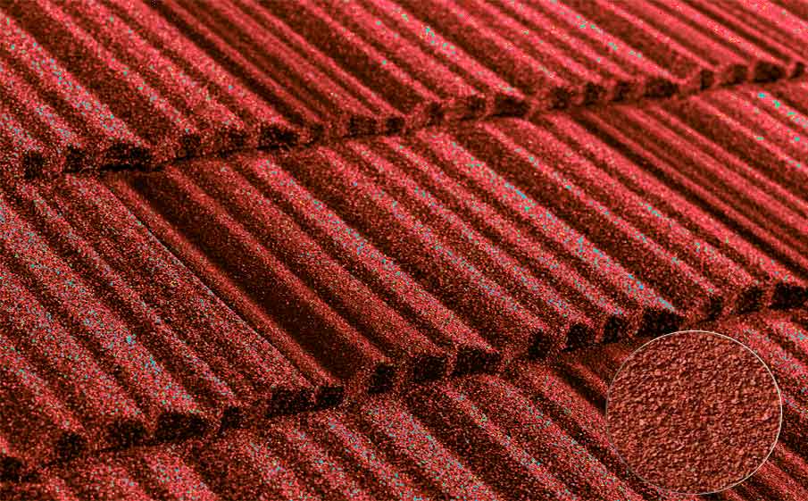 Композитная черепица METROTILE МетроШейк - II красный, 1330*410 мм