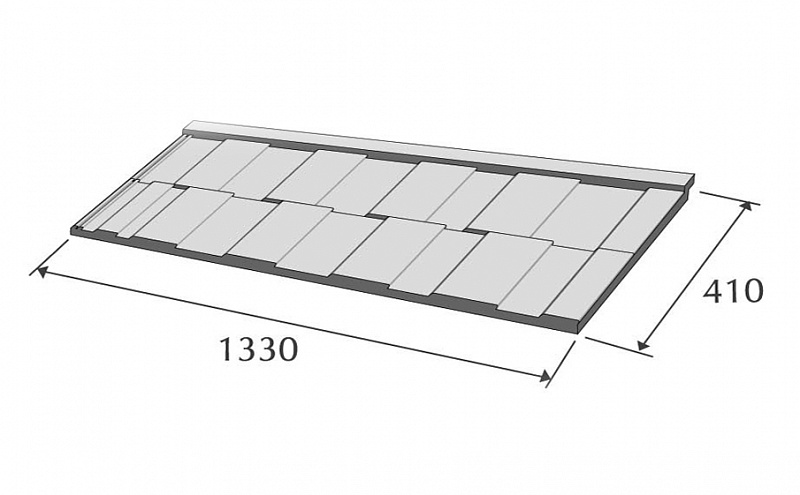 Композитная черепица METROTILE МетроВиксен терракот, 1330*410 мм