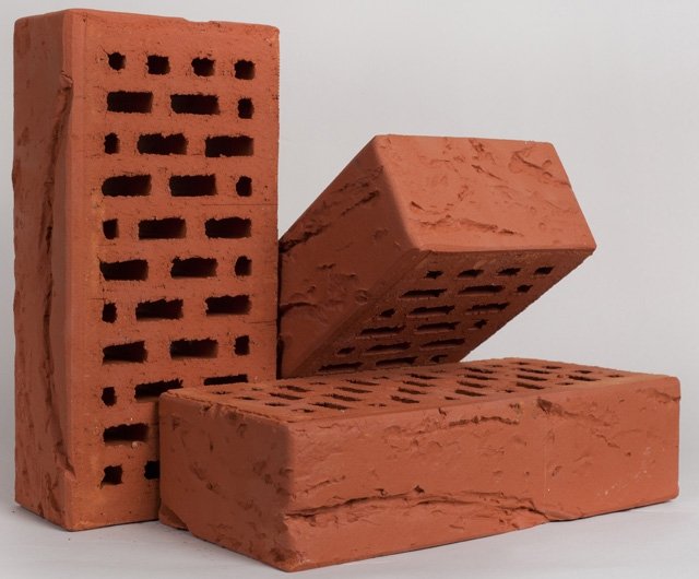 Облицовочный кирпич Кирово-Чепецк Красный кора дерева - 250x85x65 мм